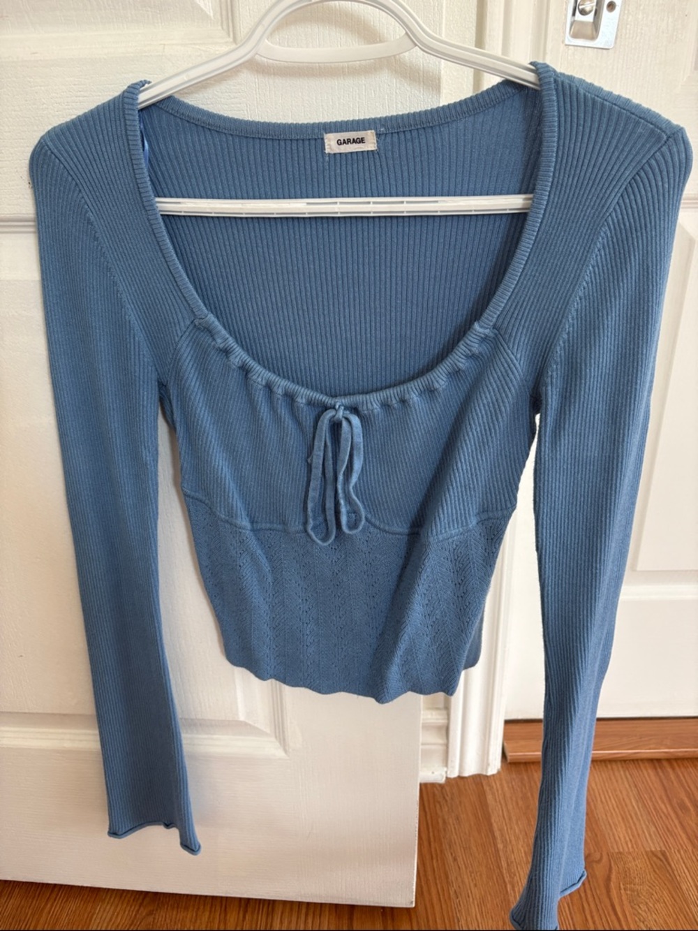 Garage Long Sleeve Ribbed Scoop Neck Top